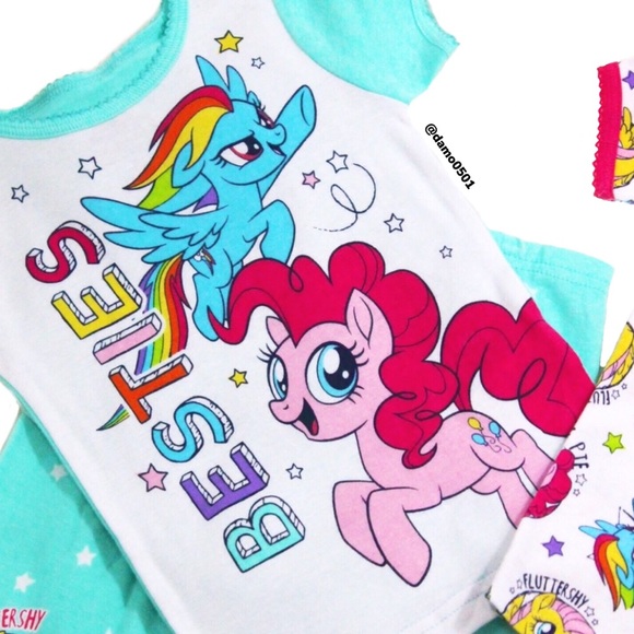 NWT Hasbro My Little Pony 4pc Graphic Pajama Set - Picture 4 of 9